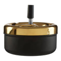 Orsina Large Spinning Ashtray – Matte Black & Gold Iron Odour Control
