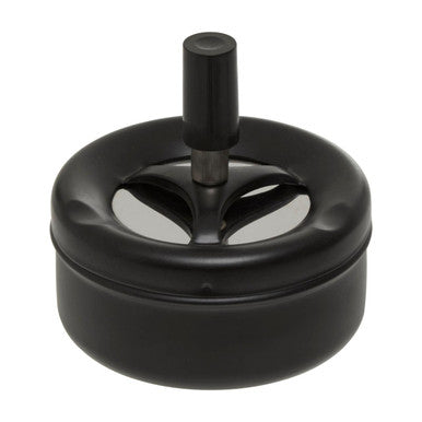 Orsina Matte Black Spinning Ashtray – Windproof Portable Metal Design