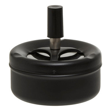 Orsina Matte Black Spinning Ashtray – Windproof Portable Metal Design