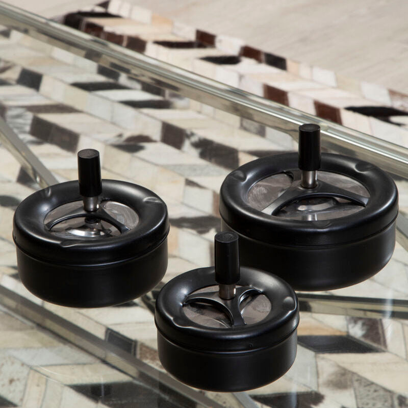 Orsina Spinning Ashtray – Matte Black Odour Control Medium Ash Tray