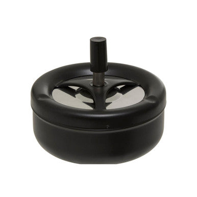 Orsina Large Spinning Ashtray – Matte Black Windproof Metal Design