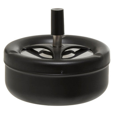 Orsina Large Spinning Ashtray – Matte Black Windproof Metal Design
