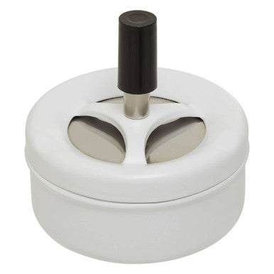 Orsina White Spinning Ashtray – Matte Finish Minimalist Tabletop Decor