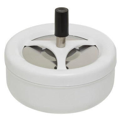 Orsina Matte White Large Spinning Ashtray – Odour Control Metal Design