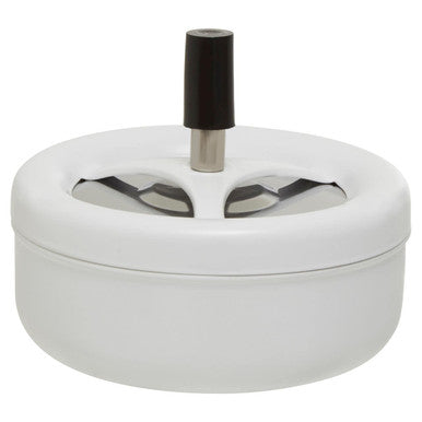 Orsina Matte White Large Spinning Ashtray – Odour Control Metal Design