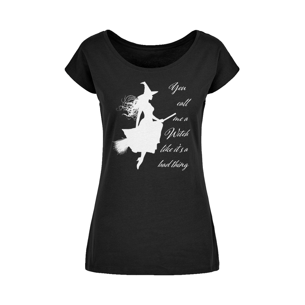 Gothic Attitude Call Me a Witch Women's Wide Neck 100% Cotton T-Shirt