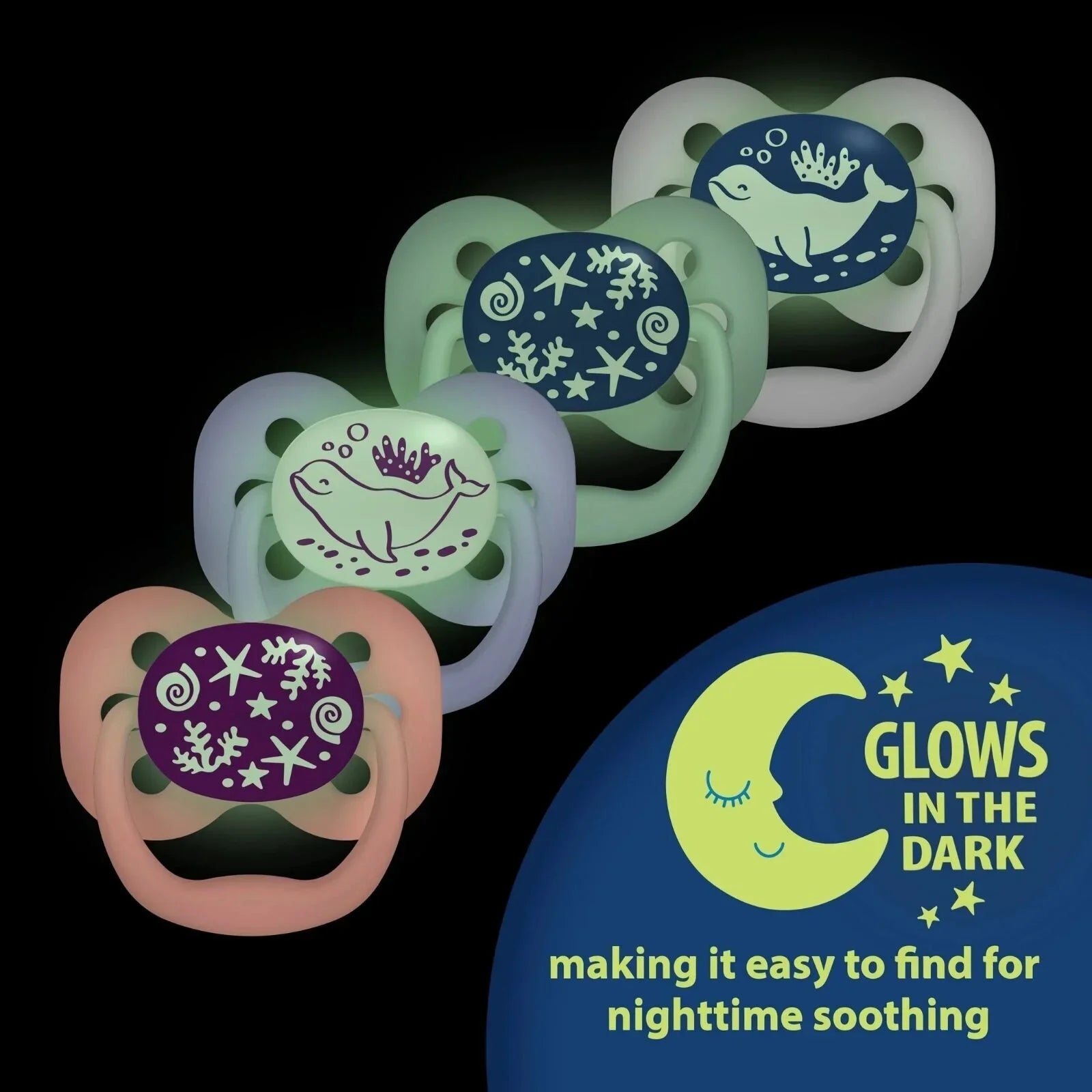 Dr. Brown's Advantage Glow in the Dark Soother 0-6 months Assorted - Pink