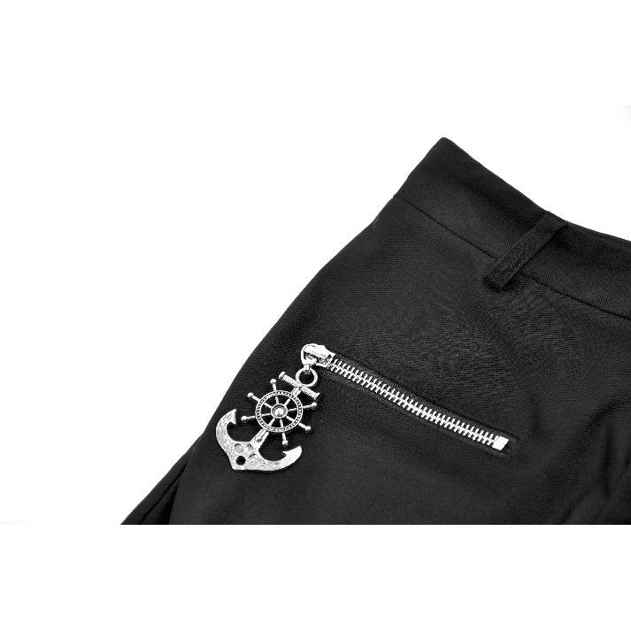 Dark in Love Punk Metal Utility Shorts – High-Waisted Industrial Style