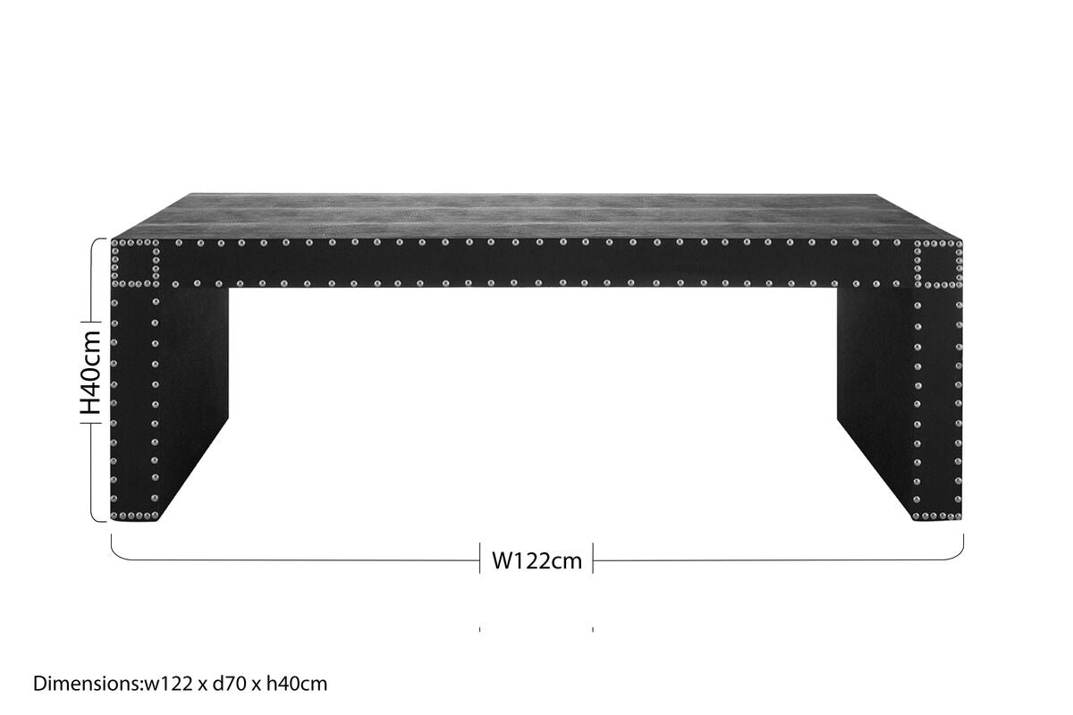 Orsina Sloane Coffee Table – Silver Stud Detail Modern Accent Table