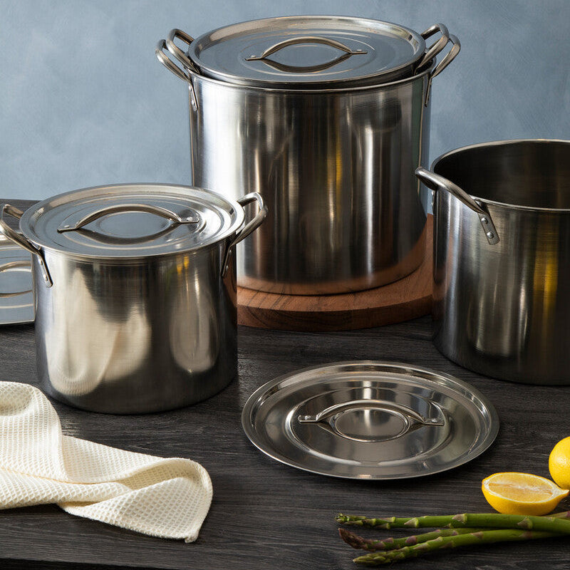 Orsina Crosse Stainless Steel Stock Pots with Lids - 4 Piece Cookware Set