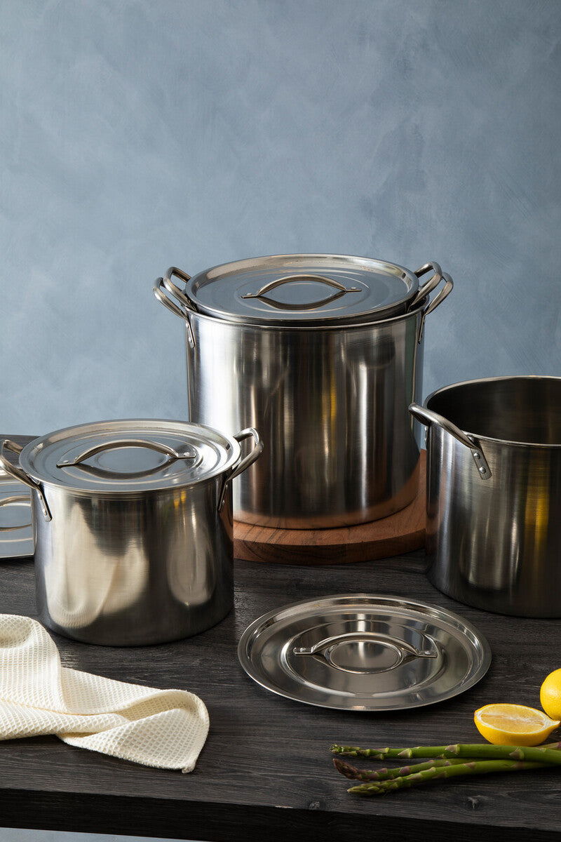 Orsina Crosse Stainless Steel Stock Pots with Lids - 4 Piece Cookware Set