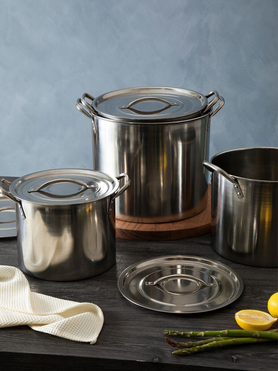 Orsina Crosse Stainless Steel Stock Pots with Lids - 4 Piece Cookware Set