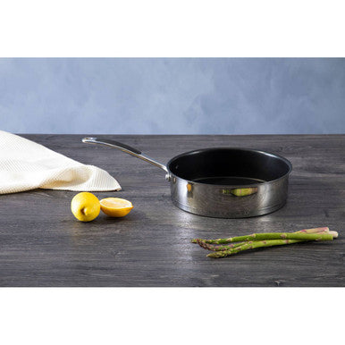 Tenzo 24cm Stainless Steel Saute Pan | Non-Stick Mirror Finish by Orsina