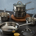 Orsina Crosse 5 Piece Stainless Steel Pan Set | Glass Lids & Even Heat