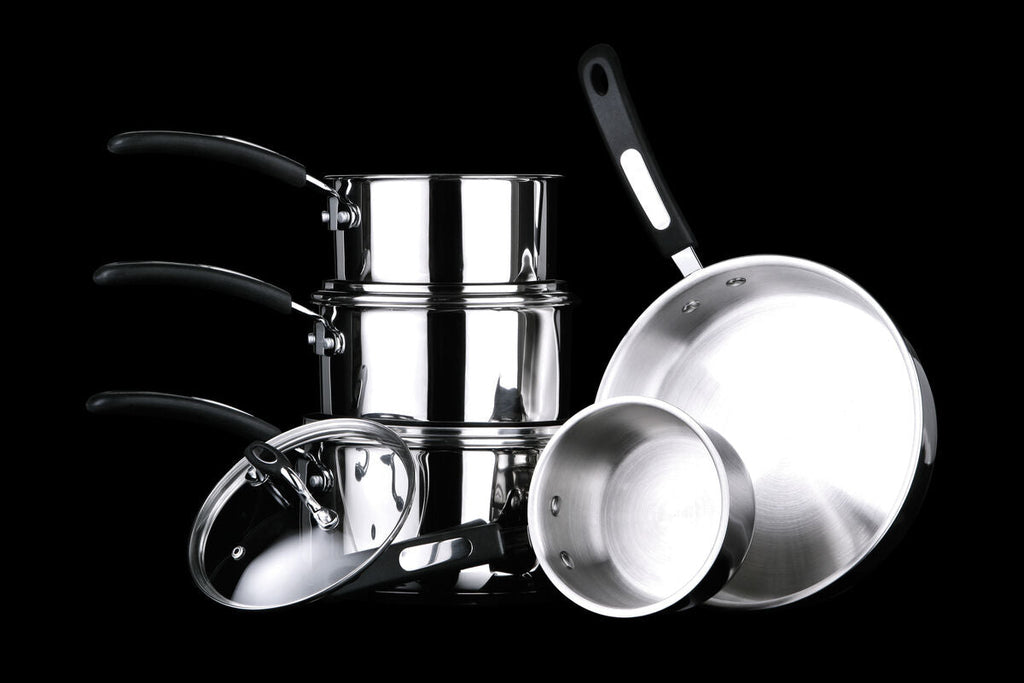 Orsina Tenzo 5 Piece Stainless Steel Cookware Set with Glass Lids