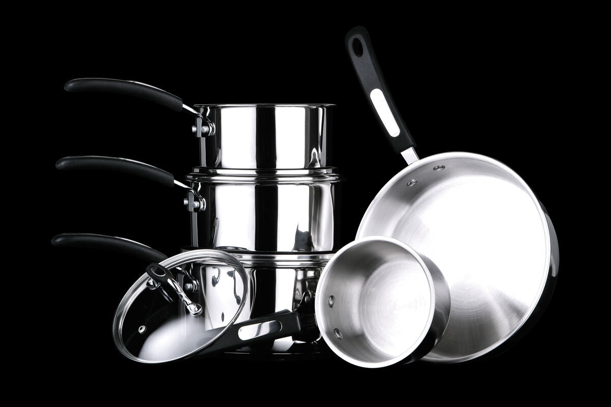 Orsina Tenzo 5 Piece Stainless Steel Cookware Set with Glass Lids