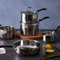 Orsina Tenzo 5 Piece Stainless Steel Cookware Set with Glass Lids