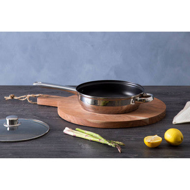 Orsina Crosse 24cm Stainless Steel Non-Stick Frypan with Glass Lid
