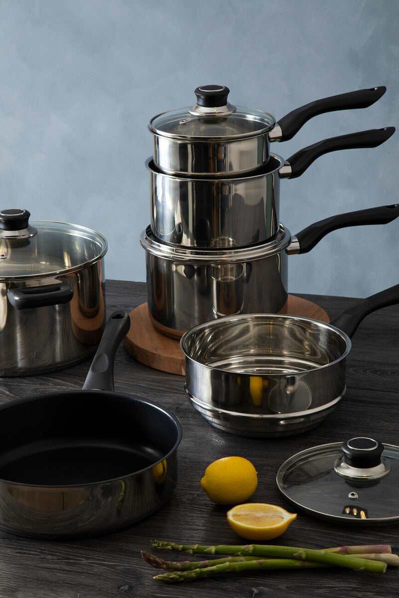Orsina Crosse 6 Piece Stainless Steel Cookware Set with Steamer Pot