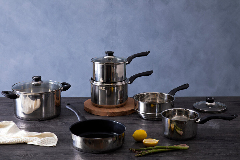 Orsina Crosse 6 Piece Stainless Steel Cookware Set with Steamer Pot