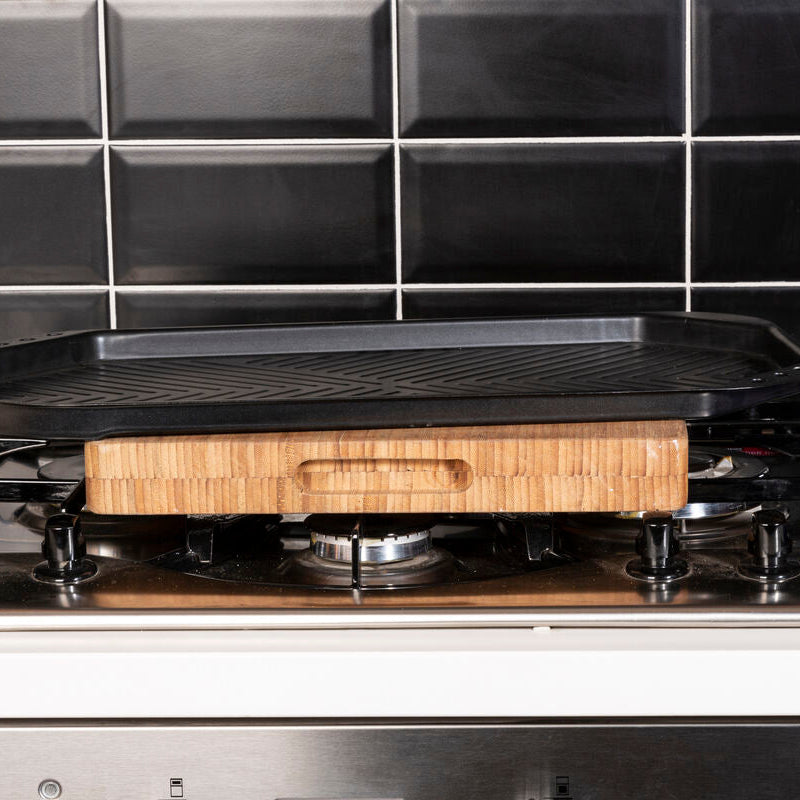 Orsina Halston Non-Stick Large Grill Pan – Two-Burner Indoor Griddle