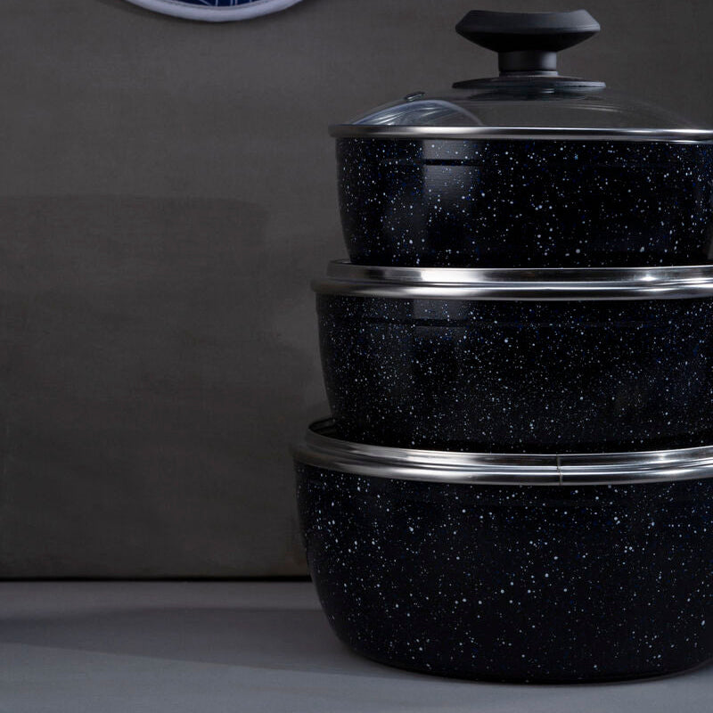 Orsina Stoneflam 16cm Nonstick Saucepan with Vented Glass Lid