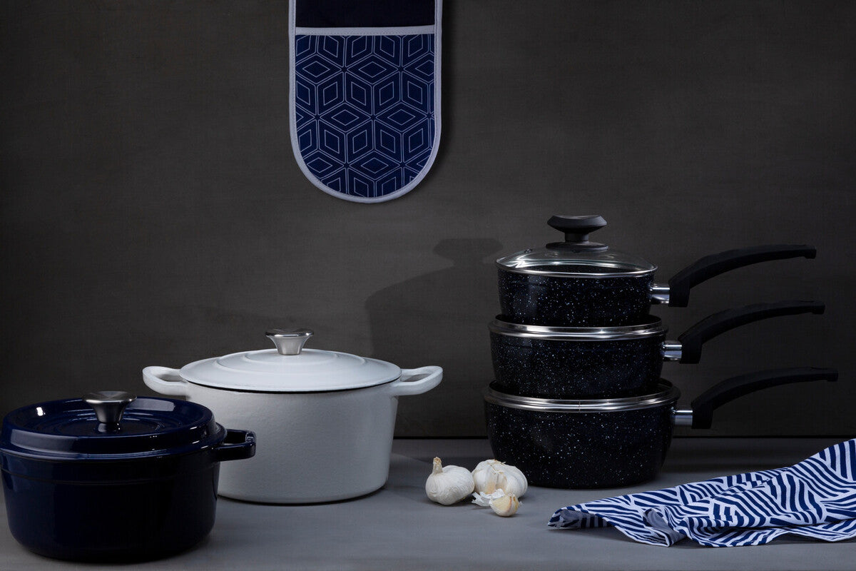 Orsina Stoneflam 20cm Non-Stick Saucepan with Vented Glass Lid