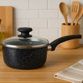 Orsina Stoneflam 20cm Non-Stick Saucepan with Vented Glass Lid