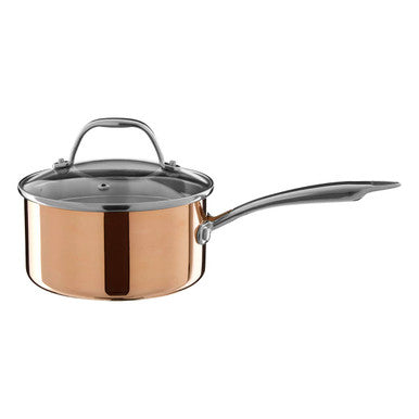 Orsina Minerva 16cm Copper Saucepan with Lid – Hammered Finish