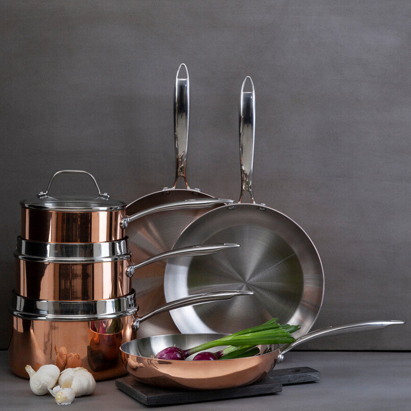 Orsina Minerva 18cm Copper Saucepan with Lid | Hammered Finish