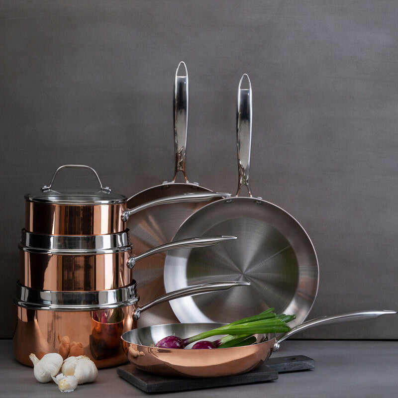 Orsina Minerva 20cm Copper Saucepan with Lid – Hammered Gold Finish