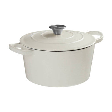 Orsina Hygge White Cast Iron Casserole Dish – 23cm Scandinavian Dutch Oven