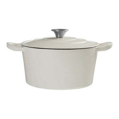 Orsina Hygge White Cast Iron Casserole Dish – 23cm Scandinavian Dutch Oven