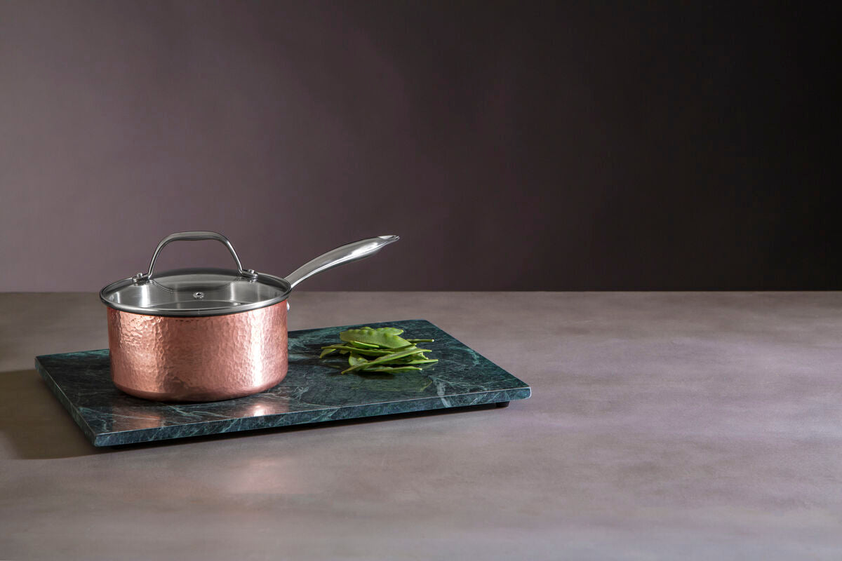 Orsina Minerva 16cm Hammered Copper Saucepan with Vented Lid