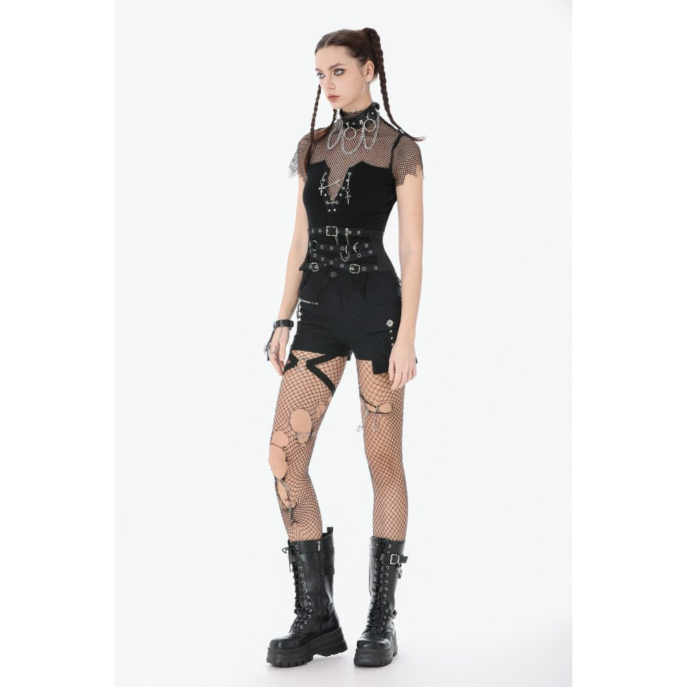 Dark in Love Catriona Gothic Black Corset Waist Belt with Buckles