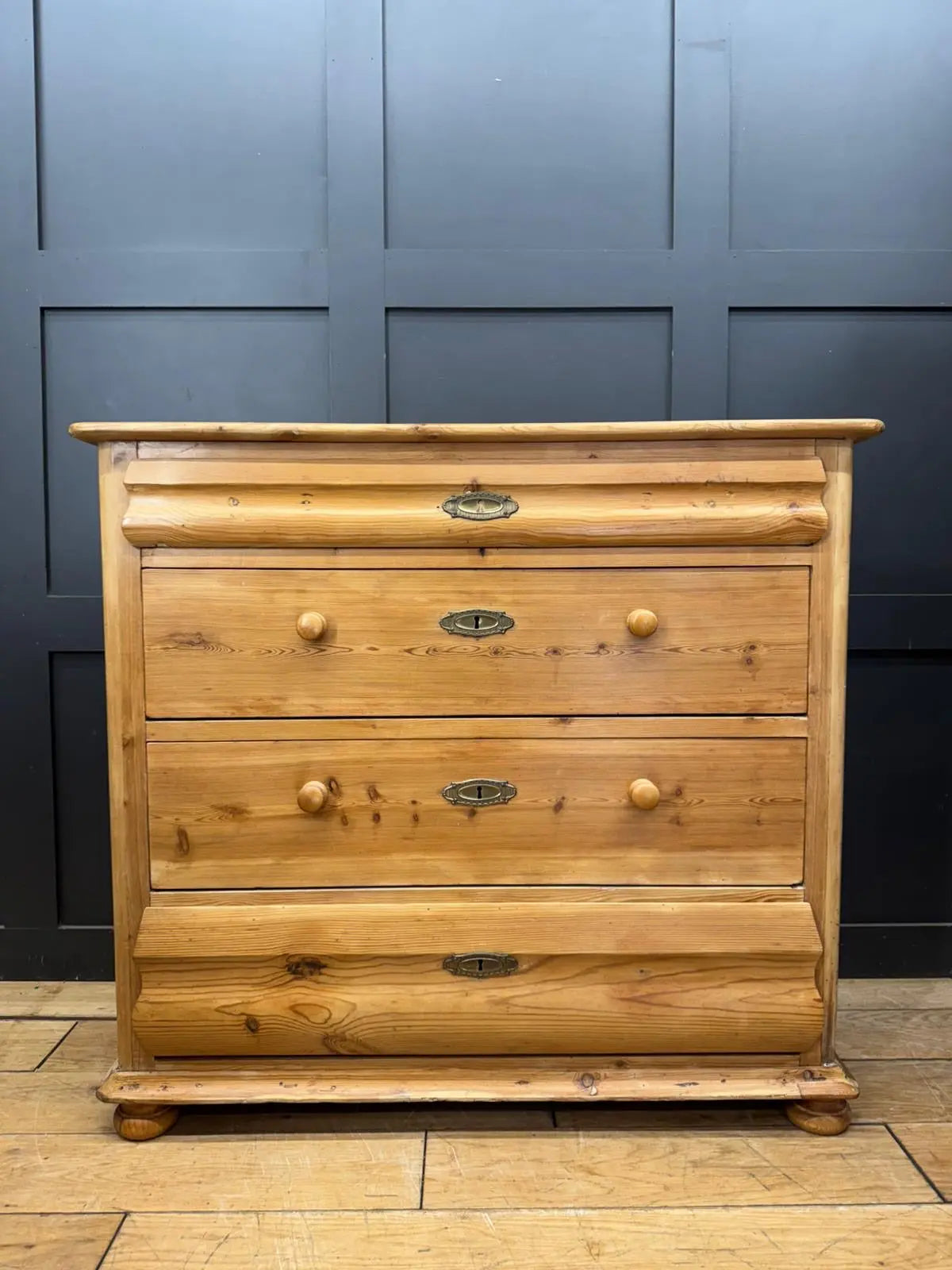 Mid Victorian Rustic Pine Chest of Drawers | Antique Farmhouse Bedroom Storage