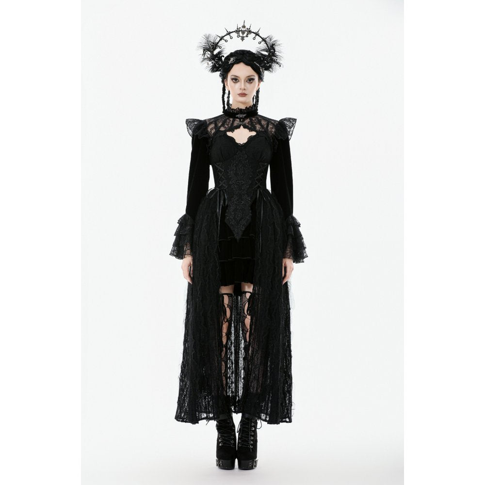 Dark in Love Erzebeth Gothic Bolero Shrug – Black Lace & Velvet