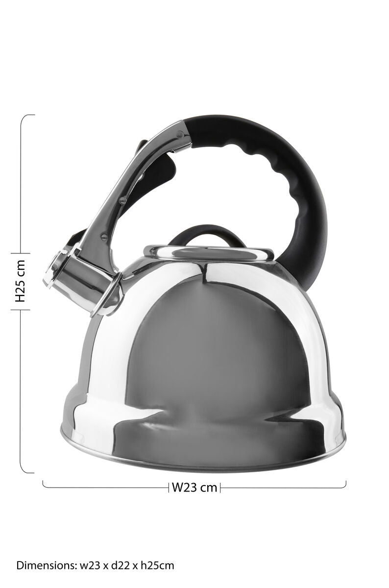 Orsina Zion Whistling Kettle – 3.2L Mirrored Stainless Steel Stovetop