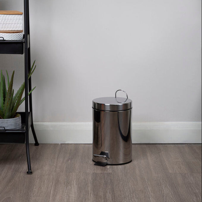 Orsina Parker 3L Stainless Steel Pedal Bin – Compact Bathroom Wastebin