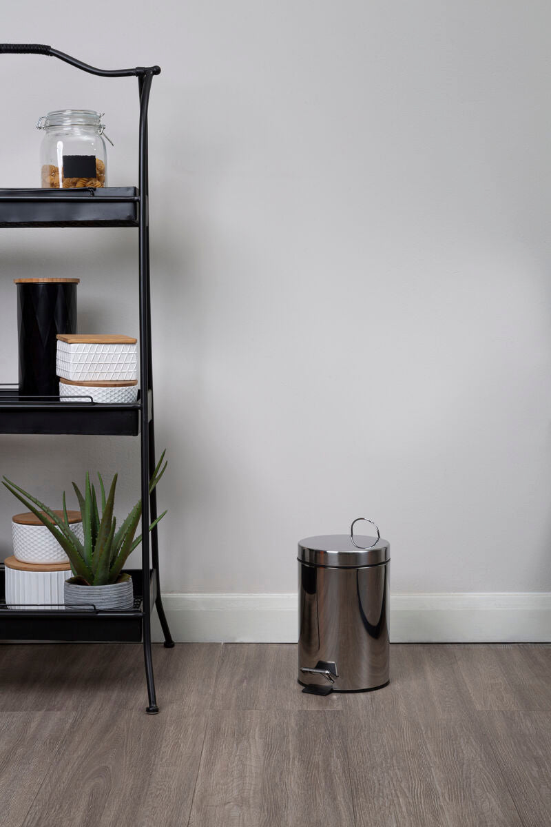 Orsina Parker 3L Stainless Steel Pedal Bin – Compact Bathroom Wastebin