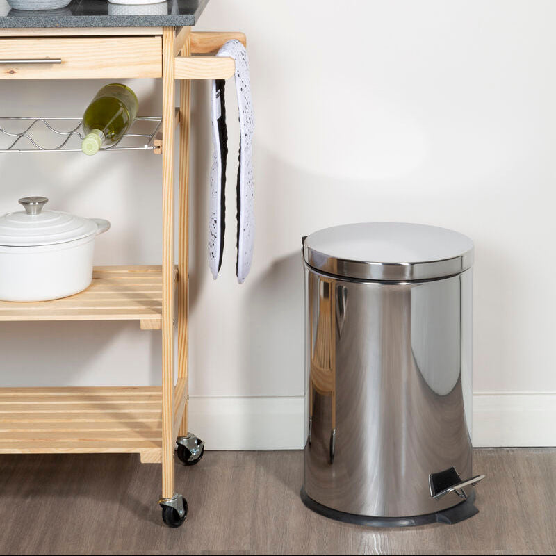 Orsina Parker 20 Litre Pedal Bin – Polished Stainless Steel Wastebin