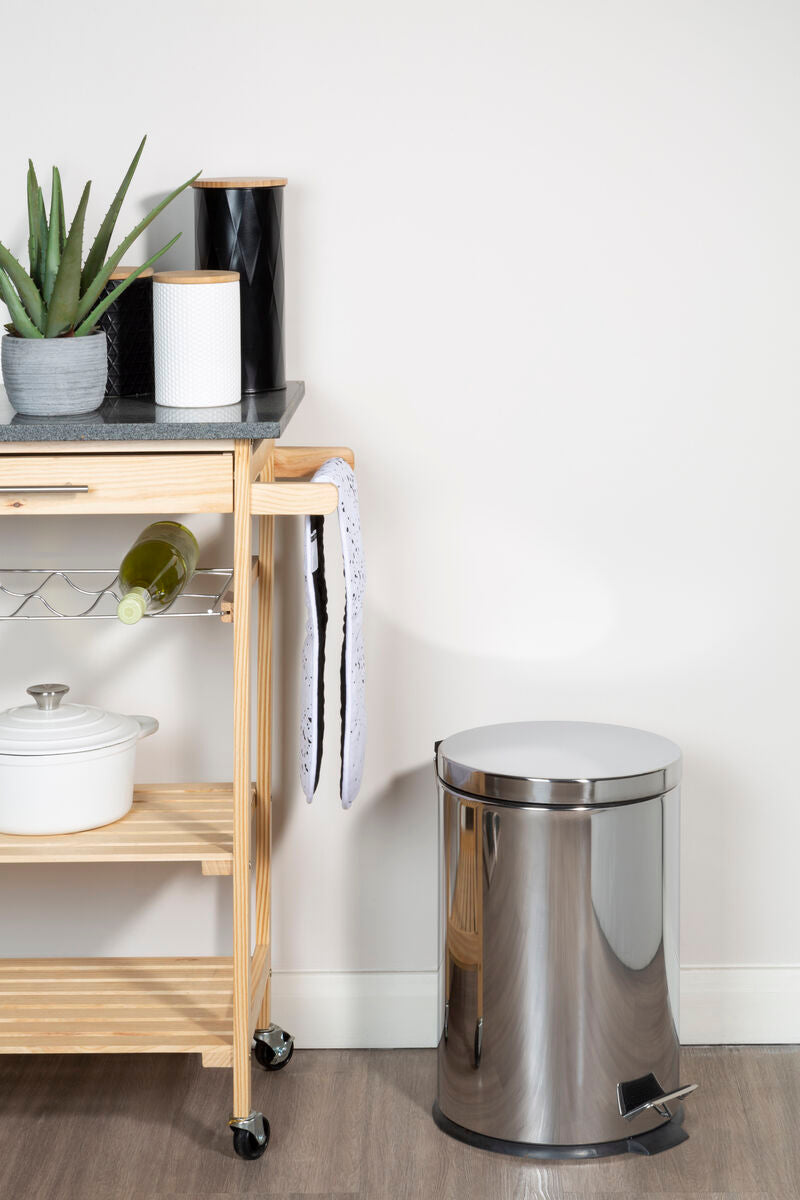 Orsina Parker 20 Litre Pedal Bin – Polished Stainless Steel Wastebin
