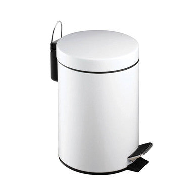 Orsina Parker 3 Litre Pedal Bin – Compact White Bathroom Wastebin