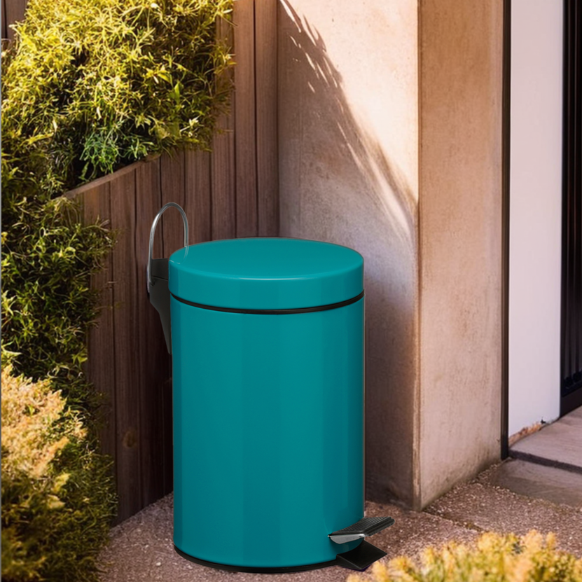 Orsina Parker 3 Litre Turquoise Pedal Bin – Matte Bathroom Wastebin