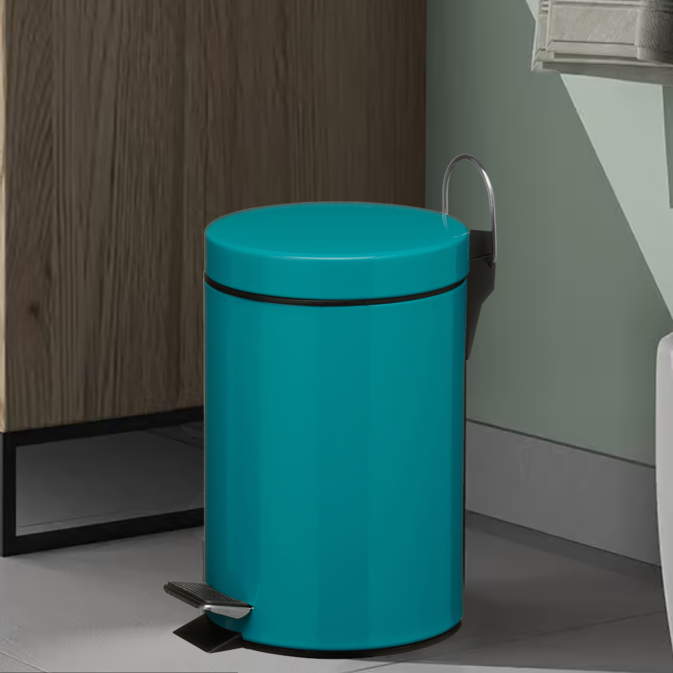 Orsina Parker 3 Litre Turquoise Pedal Bin – Matte Bathroom Wastebin