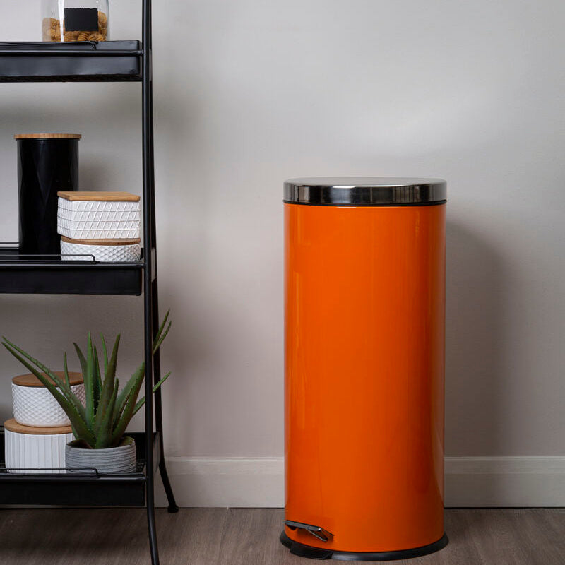 Orsina Miller Orange 30 Litre Pedal Bin – Modern Kitchen Waste Bin