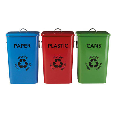 Orsina Rex Colour-Coded Recycle Bins – Set of 3 Kitchen Sorting Bins