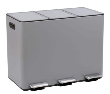 Orsina Rex 45L 3 Compartment Recycle Bin – Matte Grey Kitchen Waste