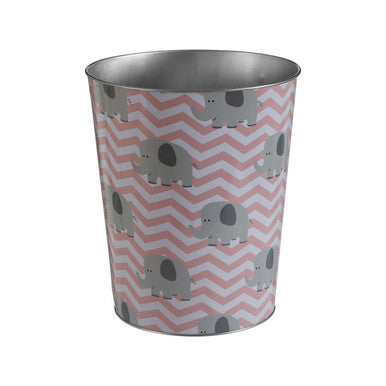 Orsina Ellie Elephant Waste Bin – Pink & Grey Nursery Trash Can