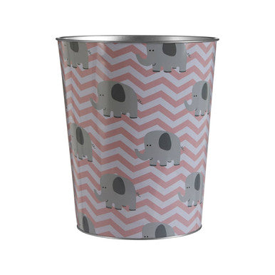 Orsina Ellie Elephant Waste Bin – Pink & Grey Nursery Trash Can